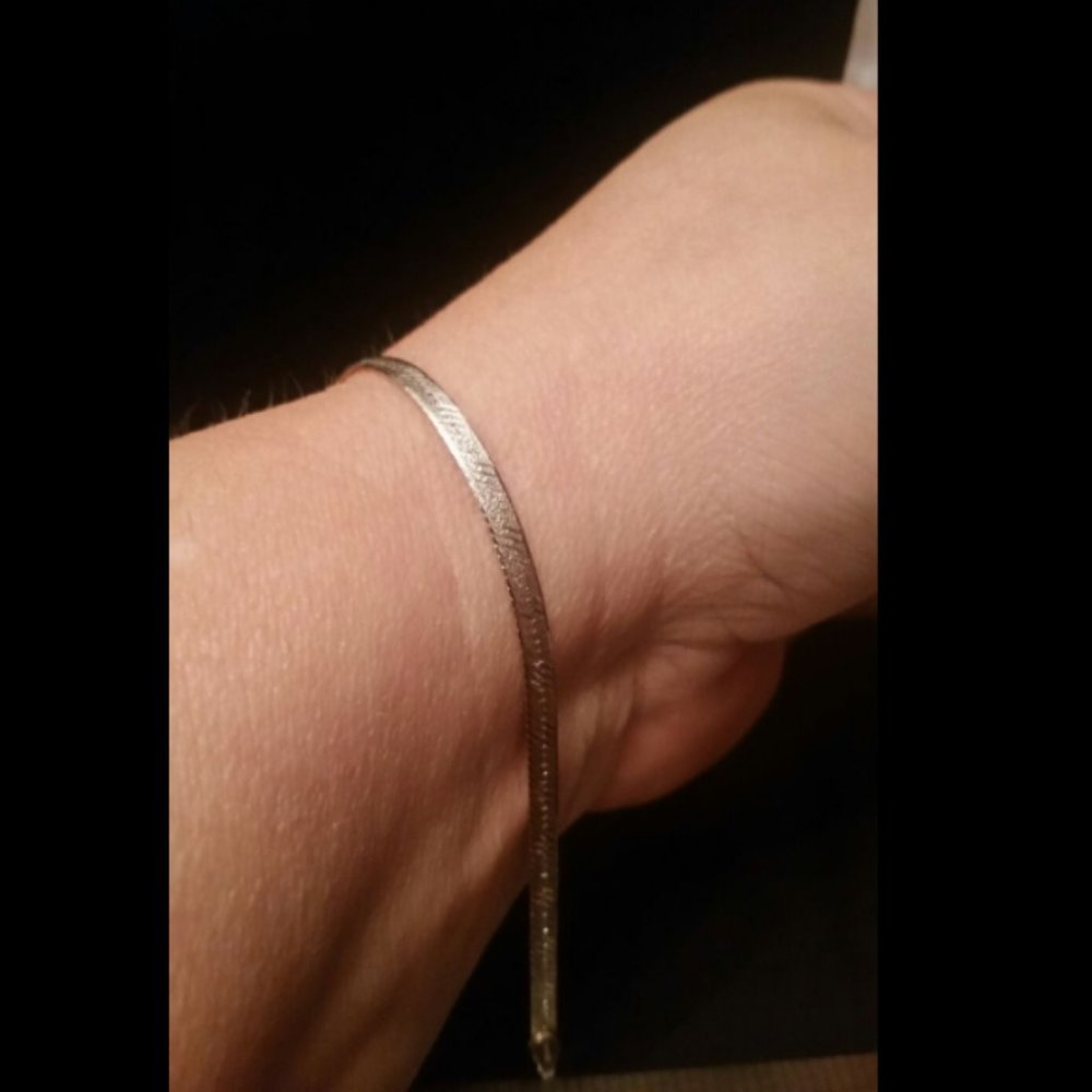Sterling Silver Solid Herringbone Bracelet
